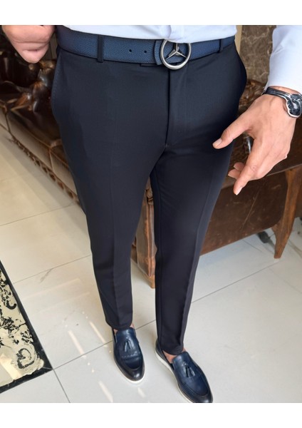 Italyan Stil Slim Fit Erkek Kumaş Pantolon Lacivert T11522 fiyatları