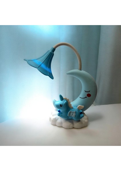 Unicorn Ay Masa Gece Lambası Unicorn Işıklı Biblo Mavi fiyatları