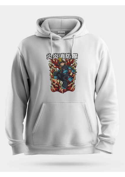 Shinra Kusakabe Fire Force Unisex Kapüşonlu Sweatshirt
