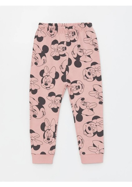 Baby Bisiklet Yaka Minnie Mouse Baskılı Kız Bebek Pijama Takımı