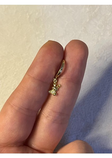 Nature Cerrahi Çelik Zirkon Taşlı Sallantılı Tavşan Helix Halka Piercing