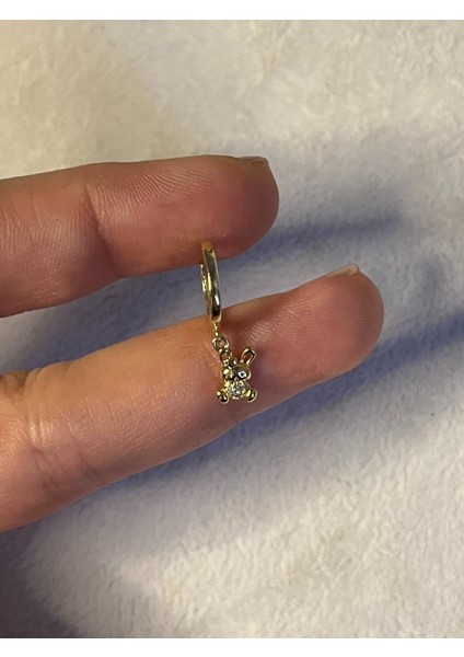 Nature Cerrahi Çelik Zirkon Taşlı Sallantılı Tavşan Helix Halka Piercing