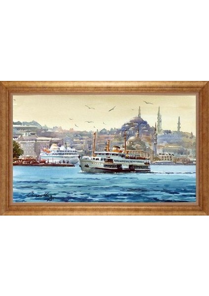 Altın Çerçeveli Paspartulu Tablo GR1876