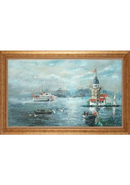 Altın Çerçeveli Paspartulu Tablo GR870