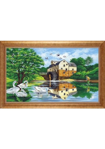 Altın Çerçeveli Paspartulu Tablo GR3678