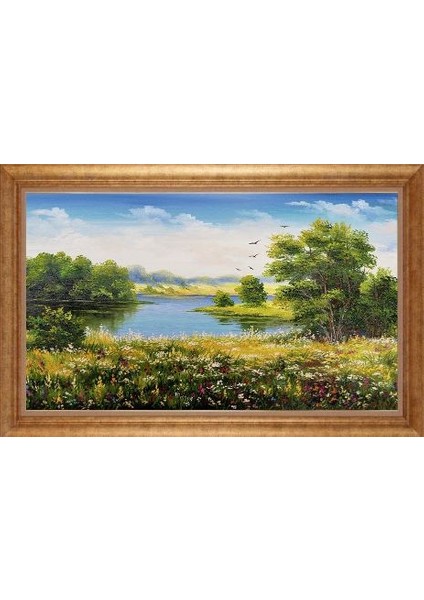 Altın Çerçeveli Paspartulu Tablo GR3684