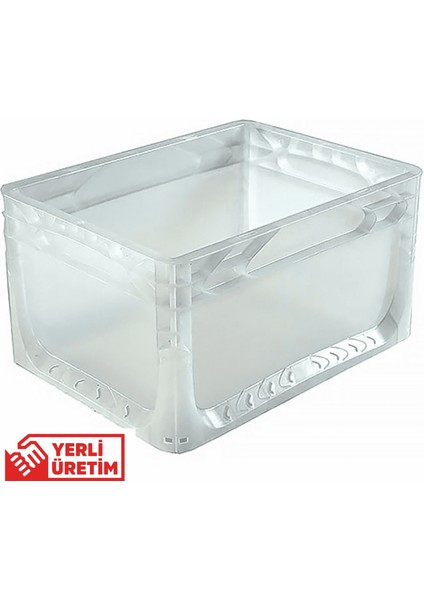 1.Kalite Şeffaf Plastik Kasa 40x30x22 cm - Kokusuz Sağlam Plastik Kutu 21 Litre