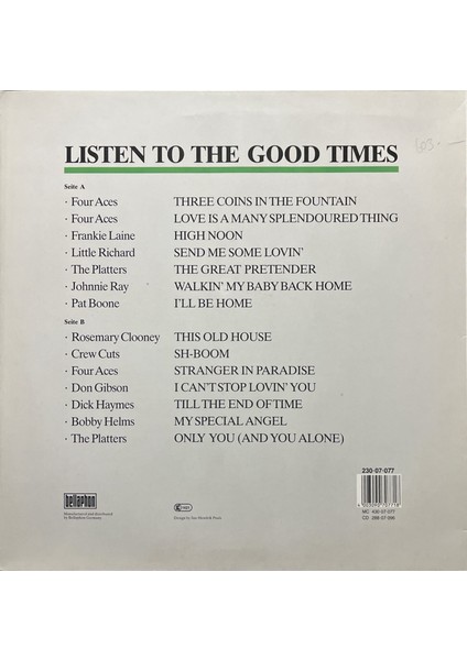 Listen to the Good Times Lp Plak