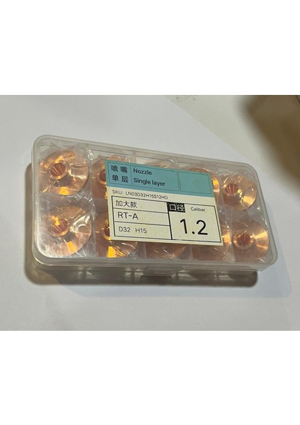 10 Adet D32 Serisi Rt-A Tipi Lazer Nozulları D32 H15 1.2 Caliber Single Layer Nozzle LN03D32H15S12HD