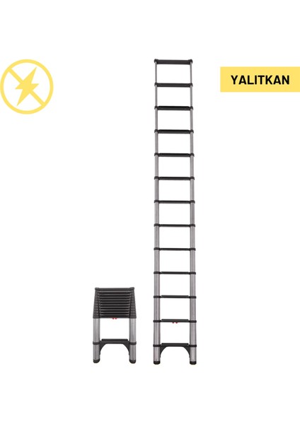 3.8m Kevlar Yalıtkan/Yüksek Gerilime Dayanıklı Uzatma Teleskopik Merdiven AC25KV - 1600EKP