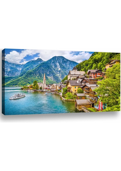 Avusturya Hallstatt, Salzburg Manzara Temalı Premium Kanvas Tablo