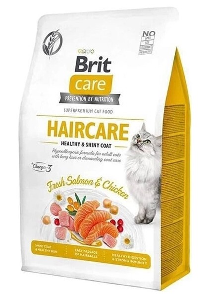 Hipoalerjenik Haircare Tavuk ve Somonlu Tahılsız Kedi Maması 2 kg