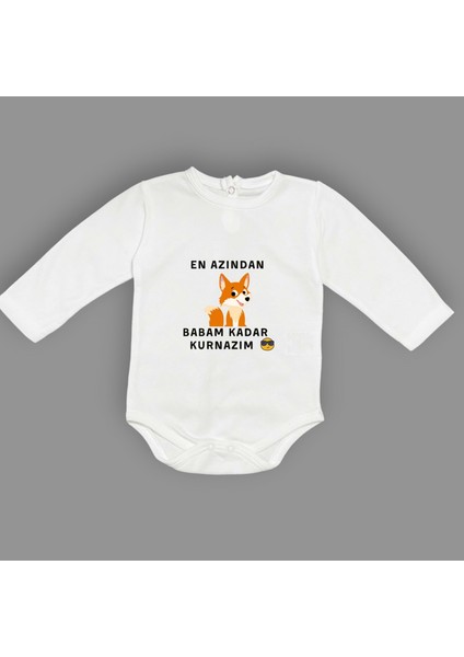 En Azından Babam Kadar Kurnazım Bebek Çıtçıtlı Body MNK0628