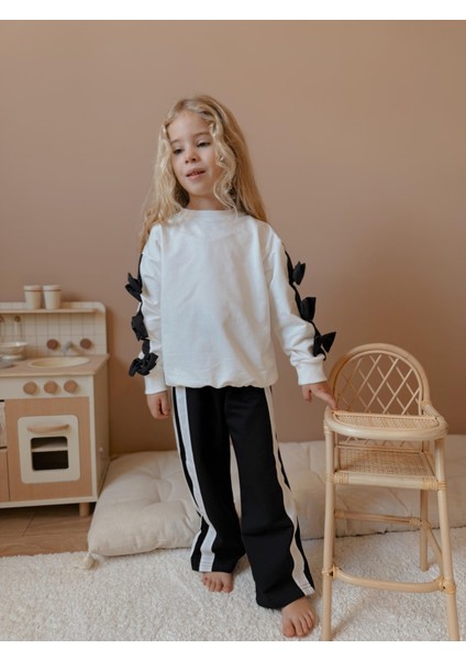 Yigit Butik Fiyonk Detaylı Ispanyol Paça Kız Çocuk Alt Üst Takım