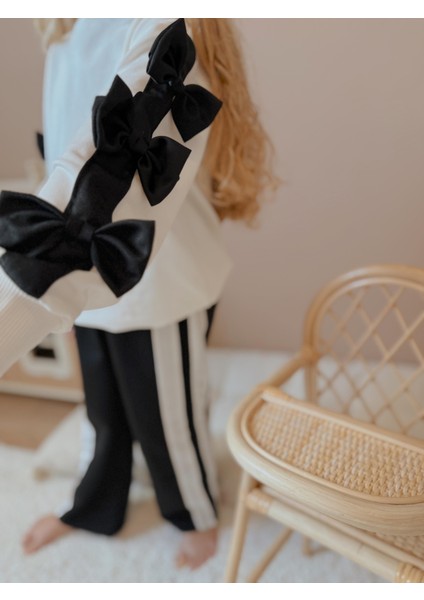 Yigit Butik Fiyonk Detaylı Ispanyol Paça Kız Çocuk Alt Üst Takım modelleri