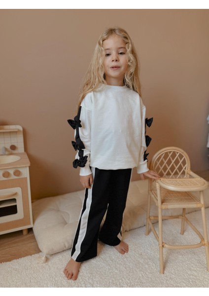 Yigit Butik Fiyonk Detaylı Ispanyol Paça Kız Çocuk Alt Üst Takım fırsatları