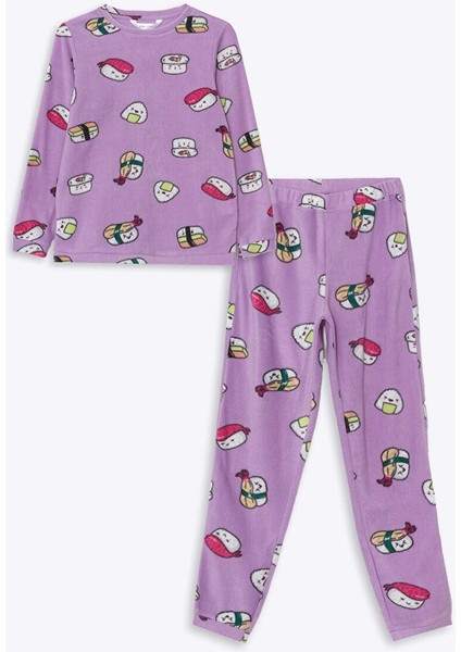 Lcw Young Bisiklet Yaka Desenli Polar Kadın Pijama Takımı indirimleri