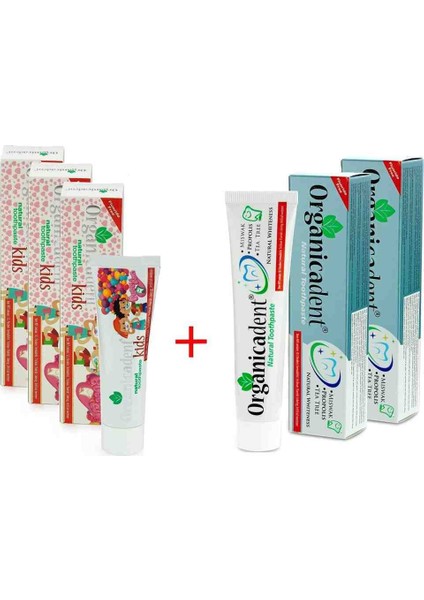 Organicadent 3 Doğal Çocuk + 2 Doğal Diş Macunu 5'li Paket