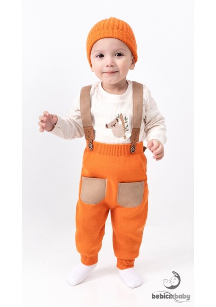 Triko Çapraz Askılı Salopet Koala Figürlü Esnek Kaşkorse Badi Bereli Unisex Bebek Takım fiyatları