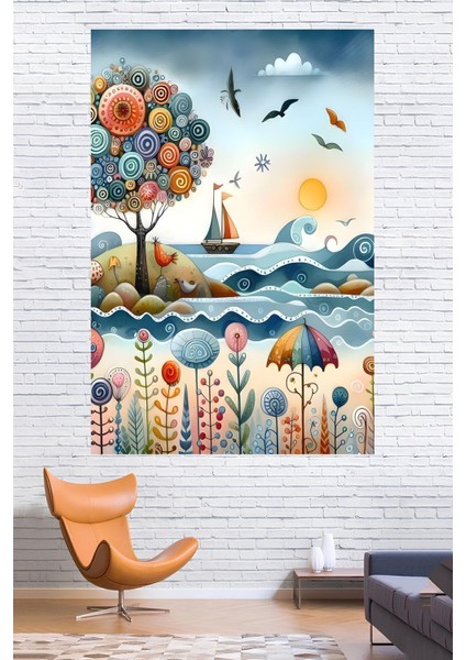 Kumaş , Canlı Renkler Duvar Örtüsü Duvar Halısı Wall Tapestry