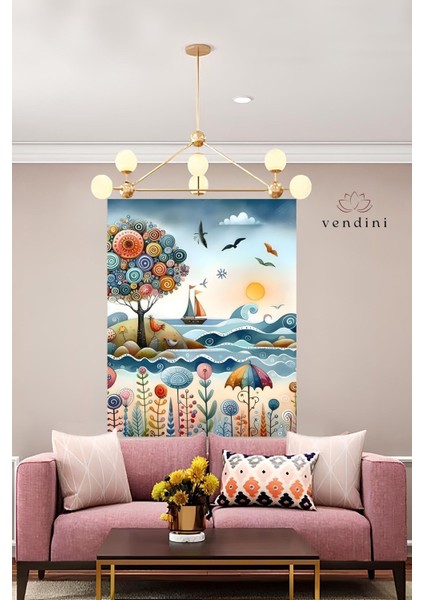 Kumaş , Canlı Renkler Duvar Örtüsü Duvar Halısı Wall Tapestry