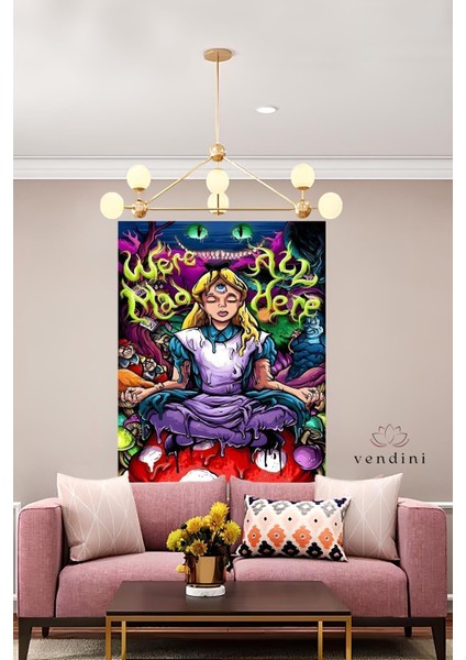 Alice In Wonderland Duvar Örtüsü Duvar Halısı Wall Tapestry