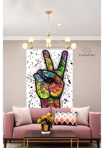 Tüm Dünyaya Barış Duvar Örtüsü Duvar Halısı Wall Tapestry