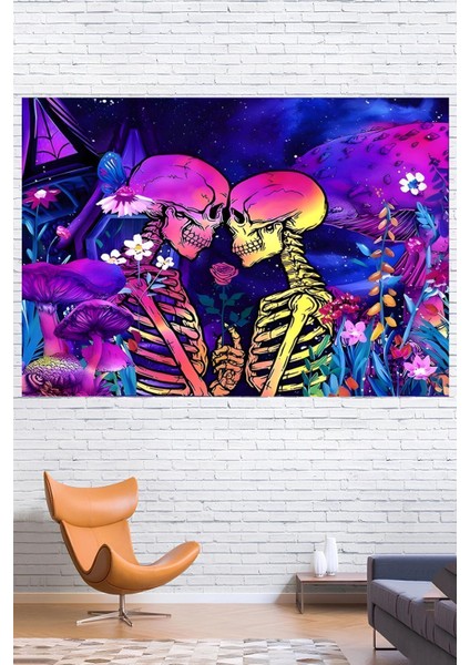 Kumaş , Ölümsüz Aşıklar Duvar Örtüsü Duvar Halısı Wall Tapestry