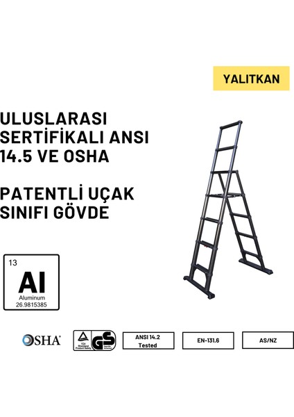 2.1m Kevlar Yalıtkan/Yüksek Gerilime Dayanıklı Çok Fonksiyonlu Merdiven 20ACKV - 105EKS