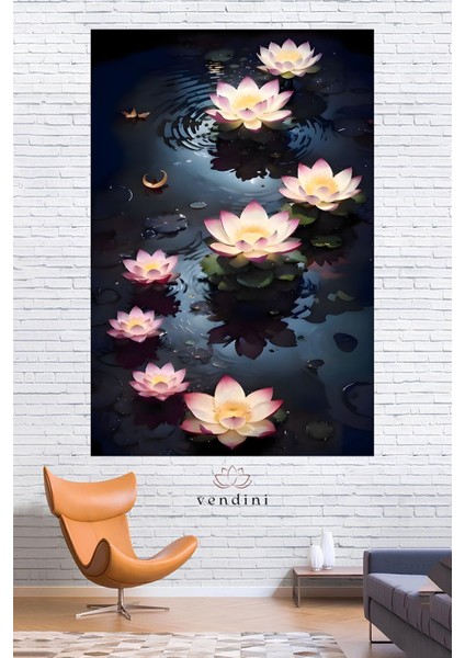 Kumaş , Nilüferler Duvar Örtüsü Duvar Halısı Wall Tapestry
