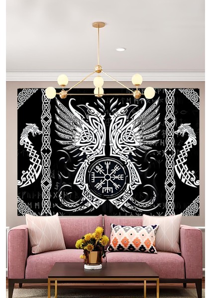 Viking Valhalla Sembolleri Duvar Örtüsü Duvar Halısı Wall Tapestry