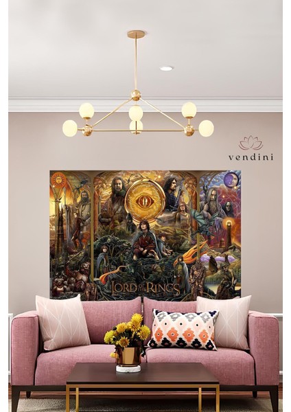 Yüzüklerin Efendisi Iki Kule Duvar Örtüsü Duvar Halısı Wall Tapestry