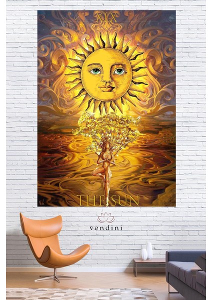 The Sun, Tarot Kartı Duvar Örtüsü Duvar Halısı Wall Tapestry