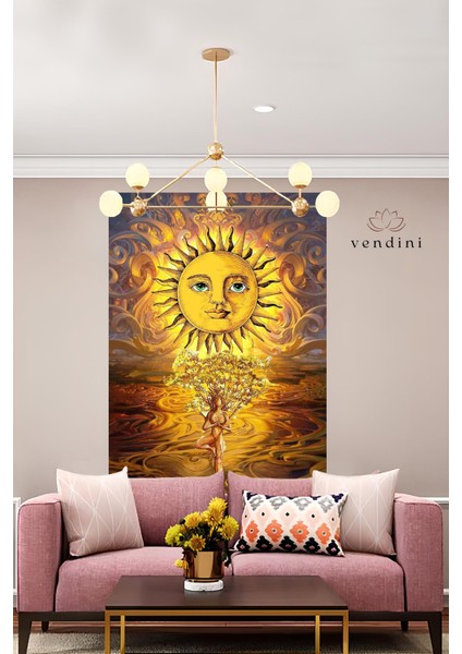 The Sun, Tarot Kartı Duvar Örtüsü Duvar Halısı Wall Tapestry