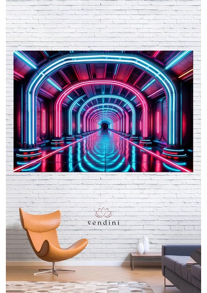 Neon Işıklı Yol Duvar Örtüsü Duvar Halısı Wall Tapestry