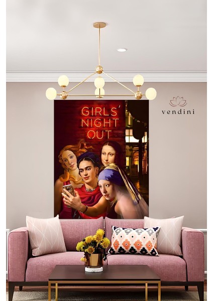 Kızlar Gecelerde , Hayal Buluşma Duvar Örtüsü Duvar Halısı Wall Tapestry
