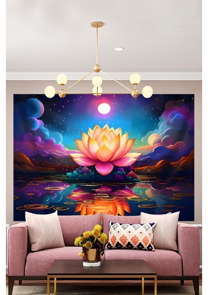Muhteşem Lotus Çiçeği Duvar Örtüsü Duvar Halısı Wall Tapestry