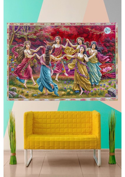 Vintage Serisi Duvar Halısı Duvar Örtüsü Wall Tapestry