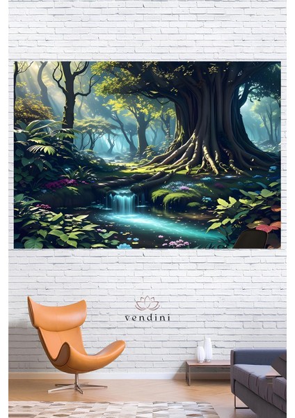 Sihirli Orman Duvar Örtüsü Duvar Halısı Wall Tapestry