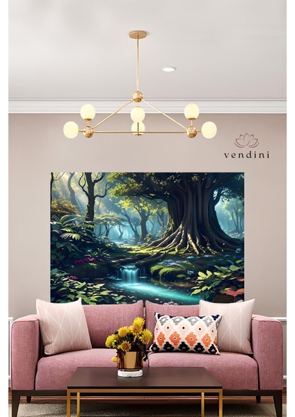 Sihirli Orman Duvar Örtüsü Duvar Halısı Wall Tapestry