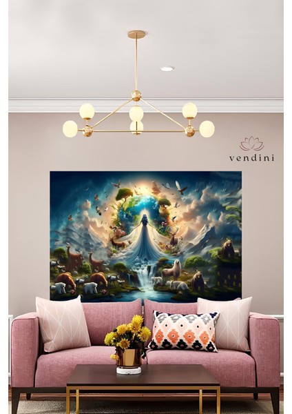 Kumaş , Yaşam Kaynağı Duvar Örtüsü Duvar Halısı Wall Tapestry