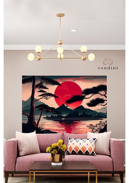 Günbatışının Kızıllığı Duvar Örtüsü Duvar Halısı Wall Tapestry