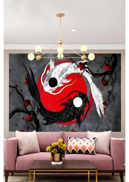 Ying Yang Felsefesi Duvar Örtüsü Duvar Halısı Wall Tapestry