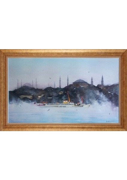 Altın Çerçeveli Paspartulu Tablo GR3656