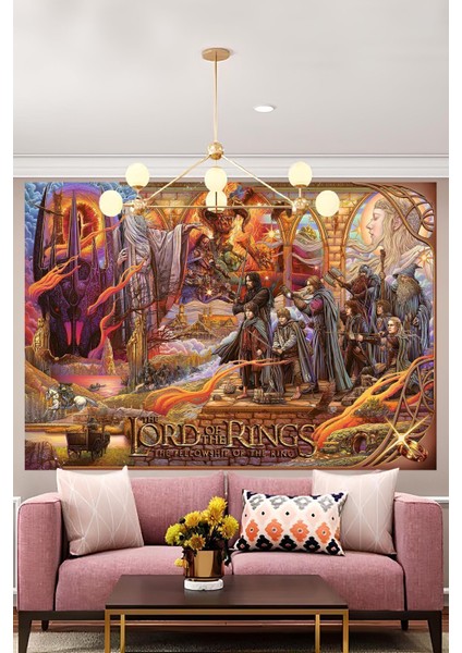 Yüzüklerin Efendisi Yüzük Kardeşliği Duvar Örtüsü Duvar Halısı Wall Tapestry