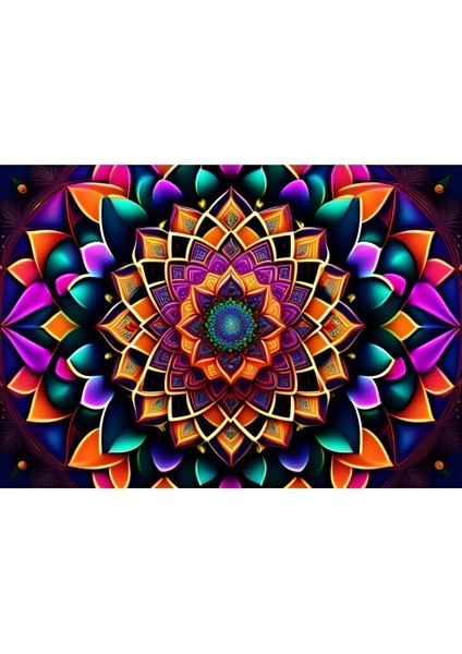 Rengarenk Mandala Duvar Örtüsü Duvar Halısı Wall Tapestry