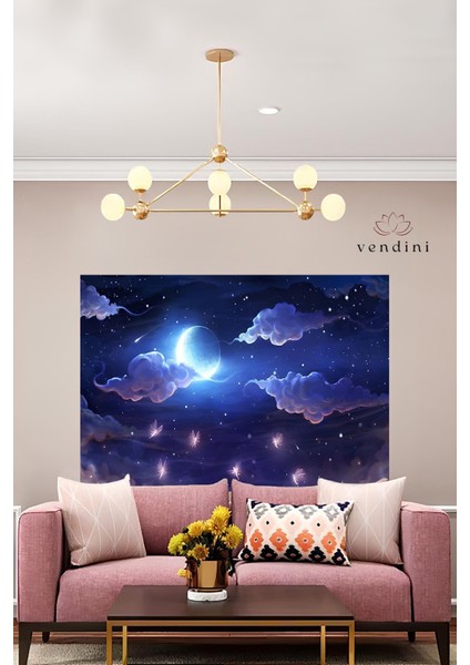 Ay Işığında Periler Duvar Örtüsü Duvar Halısı Wall Tapestry