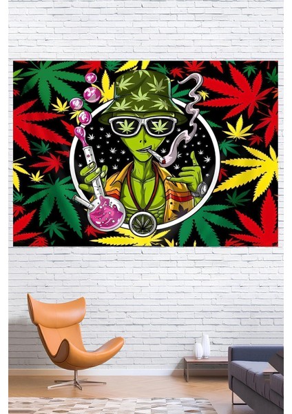 Çılgın Uzaylı Duvar Örtüsü Duvar Halısı Wall Tapestry