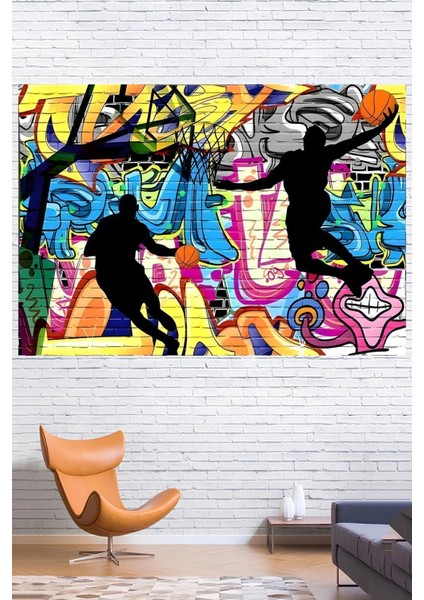 Pop Art Basketbol Duvar Örtüsü Duvar Halısı Wall Tapestry