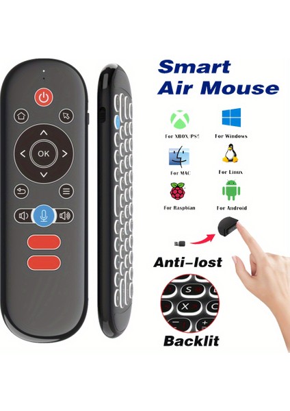 2.4g Kablosuz Hava Fare Uzaktan Kumanda Mini Klavye Ile, Arka Işık, Ses Arama (Yurt Dışından) modelleri
